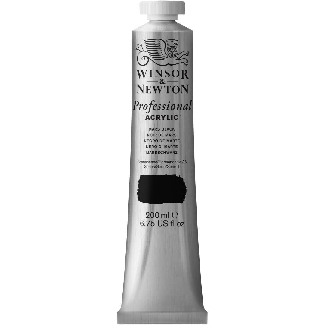 Winsor & Newton 200ml Professional Acrylic Colour Tube - Mars Black