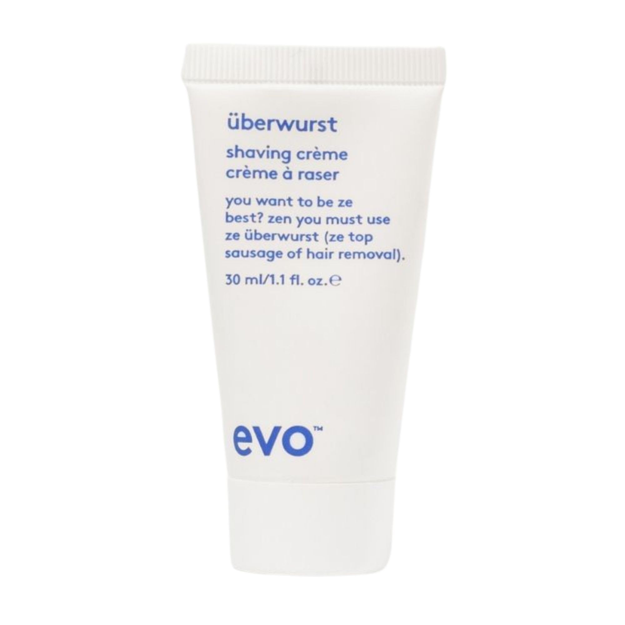 Evo Uberwurst Moisturising Vegan Shaving Cream for Men, Soothing for Sensitive/All Skin Types - Reduces After-Shave Burn - 30 mL, Travel Size