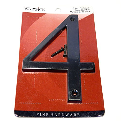 Large 5" Black Metal Flush Mount House Address Numbers, Bold Font, Easy