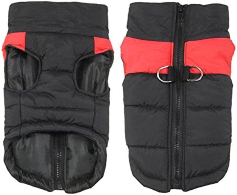 FanQube Winter Cold Weather Dog Clothes Pet Costume Dog Coat Jacket Padded Vest Ski Suit (M, Red)