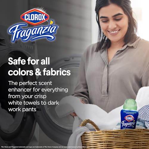 CLOROX FRAGANZIA LAUNDRY SCENT BOOSTER CRYSTALS, IN-WASH FRAGRANCE BEADS FOR FRESH-SMELLING CLOTHES & LINENS, SAFE FOR ALL FABRICS & COLORS, CEDARWOOD & SAGE, 18 OZ, 2 PACK
