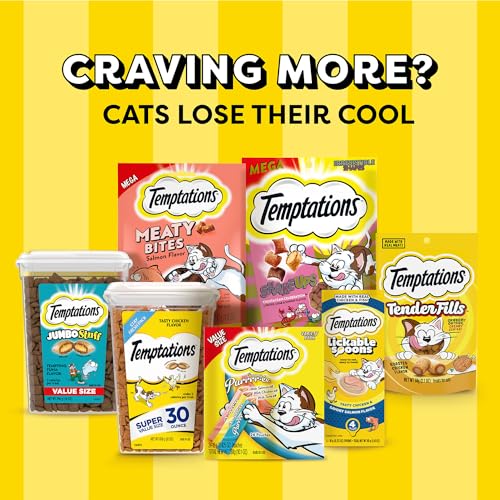 TEMPTATIONS CAT TREATS CLASSIC CRUNCHY AND SOFT CAT TREATS VARIETY PACK, 6.3 OZ. POUCHES (PACK OF 4)