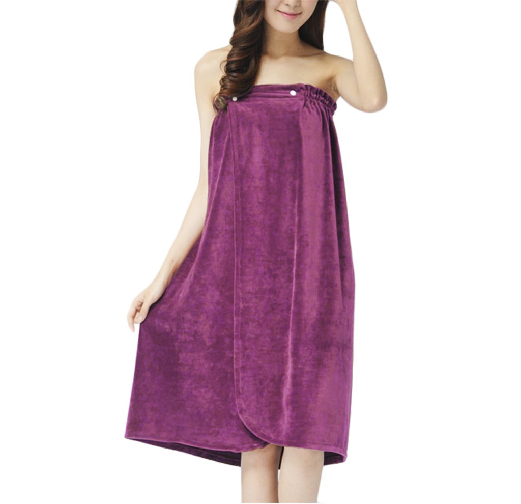 FakeFace Liying Women Body Towel Wrap Soft Water Absorbent Bathrobe Strapless Cover up Bath Spa Tube Dress Bathing Towel Dressing Gown Housecoat