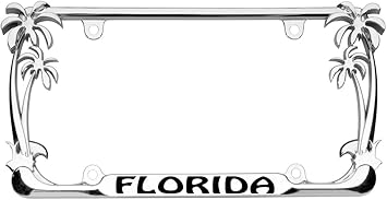 Amazon Com Florida Palm Tree Design Chrome Metal Auto License