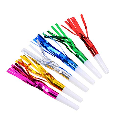 Birthday Party Hats, Popmall 10 pcs Paper Crown Party Crown Hat Cap with 12 party horns noisemakers Blowouts Whistles Party Favors