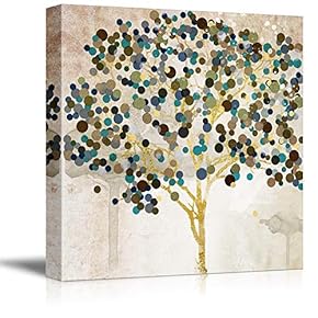 Wall26-Canvas Wall Art-Happy Tree-Giclee Painting Wall Bedroom Living House Decoration Home Art - 12x12 inches