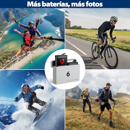 FDMDAF 2-Pack para Osmo 360/Osmo Action 6/5 Pro/4/3 Kit de Cargador de batería y hub de Cargador rápido de Doble Canal, Compatible con dji OSMO Action 6/5 Pro, Osmo Action 4, cámara Osmo Action 3