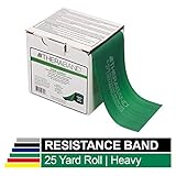 TheraBand Resistance Band 25 Yard Roll, Heavy Green Non-Latex Professional Elastic Bands For Upper & Lower Body Exercise Workouts, Physical Therapy, Pilates, Rehab, Dispenser Box, Intermediate Level 1