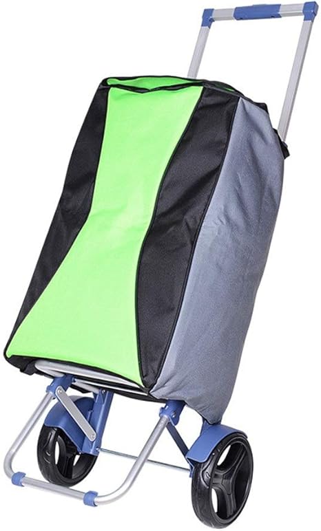 Amazon ショッピングカート 2つのビッグホイール付き折りたたみアルミ合金布バッグショッピングカート軽量クライミングトロリーカート 買い物客の荷物 カート 色 マルチカラー サイズ Free Size Xiaoyuni Ho ショッピングキャリー 通販
