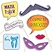 Bat Mitzvah Photo Booth Props - DIY Kit: Banners, Signs, Glasses, Mustaches, Jewish Phrases, Etc - Girl, Scrapbook or Party Favors Idea - Decorations Supplies - 26 pcs for Multiple Booths