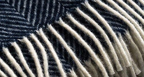 Tweedmill Textiles 100% Pure Wool Blanket Fishbone Design in Sea Green QUALITY, 150 x 183cms - Image 4