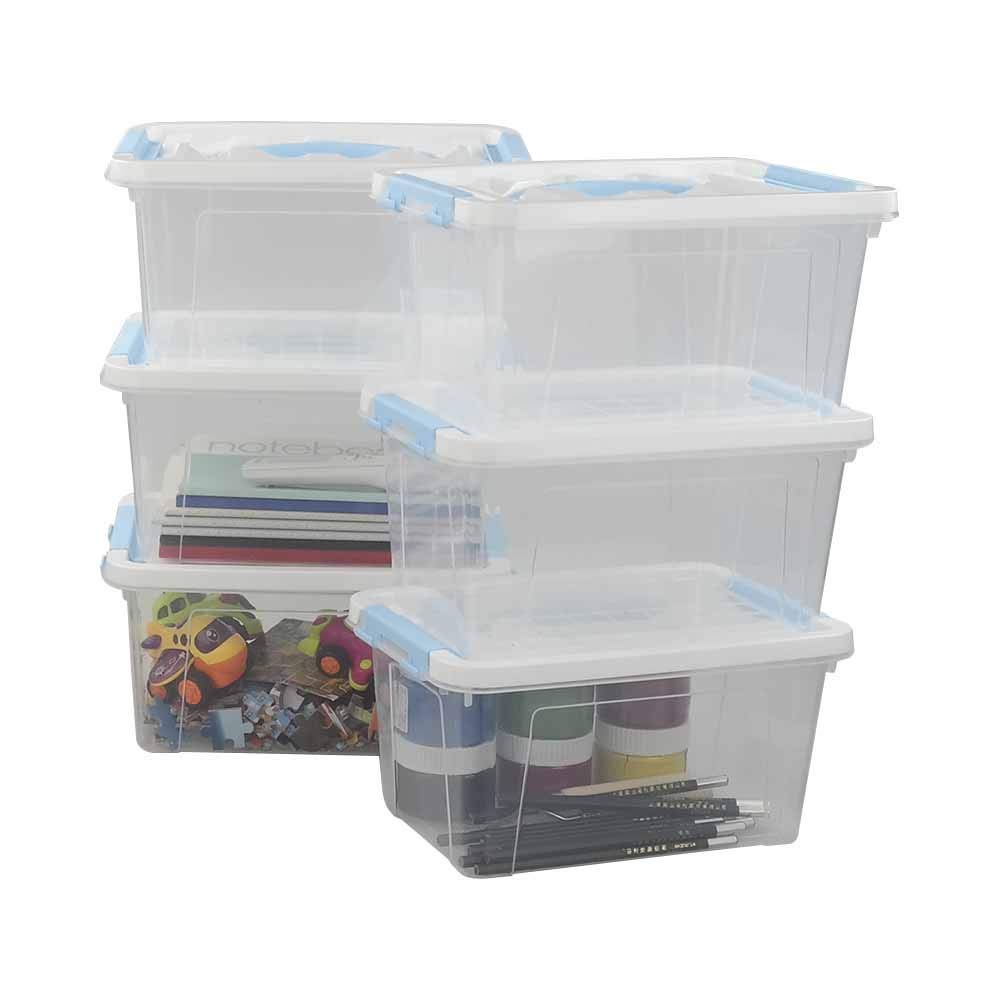 Photo 1 of *MISSING PARTS UNKNOWN*
Yarebest 6-Pack Clear Latch Storage Boxes, Small Storage Bin with Handle