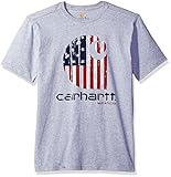 Carhartt Men's Lubbock Graphic American Branded C Short Sleeve T-Shirt, Heather Gray, 2X-Large