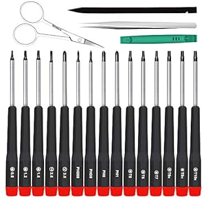 Precision Screwdriver Set of 19, E.Durable Triwing, Philips, Flat, Torx and Pentalobe Screwdriver Set with Nylon Case, Professional Repair Tool Kit for Macbook, XBOX, PS4, Computer, Electronics Etc