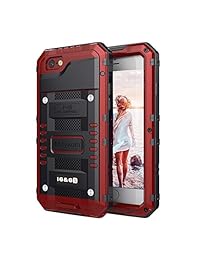 Mitywah Carcasa a prueba de golpes compatible con iPhone 6 6S, impermeable 360 cuerpo completo, protector de pantalla integrado, carcasa de metal resistente de grado militar con parachoques resistentes a los impactos