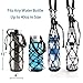 RoryTory 2Pc Set Paracord Water Bottle Holder Carrier Emergency Net Sleeve (for Hydro Flask, Nalgene, Contigo, etc. - 18 to 40oz) Great for Metal or Plastic Bottles - Solid Black/Green Camouflage