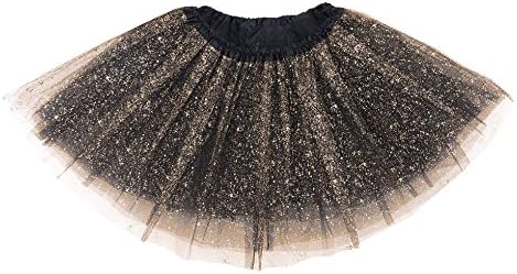 KEA KEA Kid's Sparkly Glitter Tulle Ballerina Fairy Princess Tutu Skirt