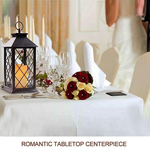 Bright Zeal 14" Tall Bronze Vintage Candle Lantern with LED Candle