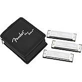 Fender Blues Deluxe Harmonica, Pack of 3 with case (Keys C,G,A)