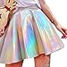 Pinda Sexy Summer Women High Waist Silver Flare Skater Skirt (M)