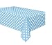 Polka Dot Plastic Tablecloth, 108" x 54", Light Blue primary