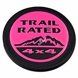 zorratin Metal Trail Rated 4x4 Round Emblem Badge for Jeep Wrangler Unlimited JK Cherookee Rubicon Liberty Patriot Latitude Hot Pink