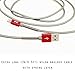 2M (6.5 ft) Lightning USB Data Charging Cable - Apple iPhone Charger - [Apple MFi Certified] 2 Metres (6.5ft) Extra Long Premium Tangle Free Durable Nylon Braided iPhone cable (Red/Grey)