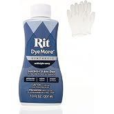 Rit DyeMore 7 Oz. Synthetic Liquid Fiber Dye Single Pack with Plastic Gloves for Clothing, D&eacute;cor, and Crafts &ndash; Midnight Navy