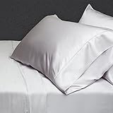 Scala Egyptian Cotton 500-Thread-Count Super Soft Extra Deep Pocket Sheet Set Queen Solid Silver Fit Up to 24