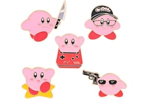 OYSTERBOY 5pcs Cute Cool Kirby Chill Out Game Boy Enamel Pin Set Zinc Alloy Brooches for Cosplay Costume DIY Backpacks Shirts Jeans Jackets Vests Hats
