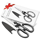 Kitchen Scissors With Blade Cover,Ultra Sharp Kitchen Shears,Poultry Shears,Scissors Heavy Duty,Shears, Multi-purpose Stainless Steel Scissors,Cooking Scissors,Food Scissors,Kitchen Gadgets