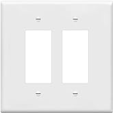 ENERLITES Double Decorator Switch Cover, Two Outlet Wall Plate, Oversized 2-Gang 5.50" x 5.50", Unbreakable Polycarbonate The