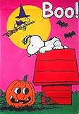 Peanuts Boo Large Halloween Flag with Snoopy and Woodstock