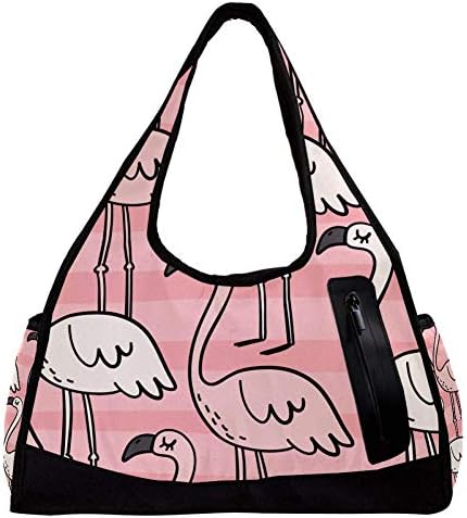 スポーツバッグ ダッフルバッグ フラミンゴ かわいい 夏 ボストンバッグ トートバッグ ジムバッグ ショルダー 手提げ バッグ