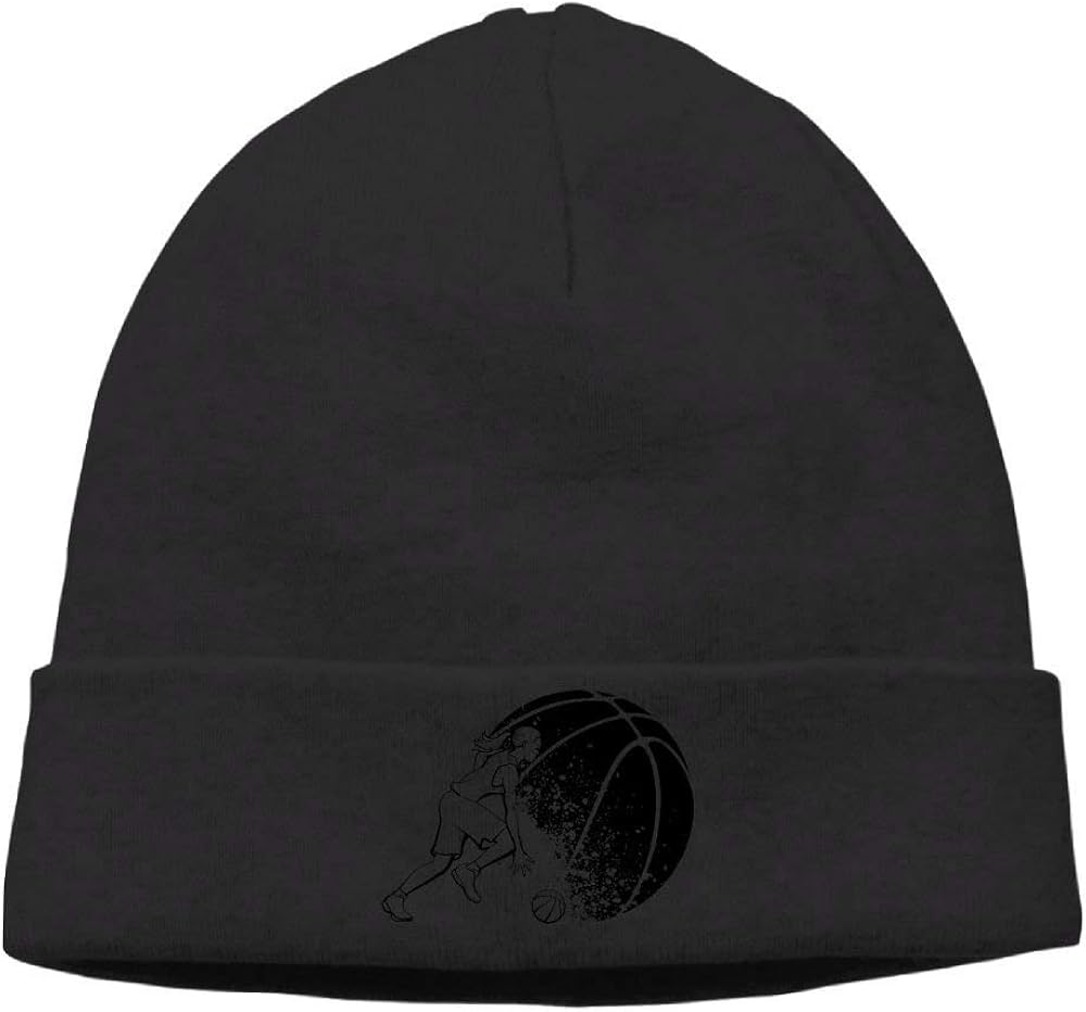 Unisex Beanies Caps Girl Basketball Illustration Skull Hats Soft