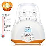 [2018 UPGRADED]Baby Bottle Warmer, Bottle Sterilizer & Smart Thermostat 4-in-1 with Fast Transit Heat, Real Time Temperature LCD Monitor and Precise Temperature Control, fit most brands baby bottles