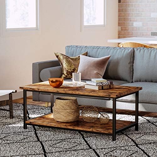IRONCK Industrial Coffee Table for Living Room, with 1.58” Thicker