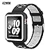 EloBeth for Apple Watch Band 42mm with Case, Soft Silicone Sport Strap iWatch Band with Shock Resistant Protective Case for Apple Watch Band Series 3/2/1 Nike+ Sport Edition(42mm Black/Grey)