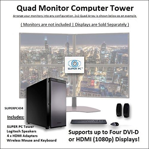 SUPER PC | Quad Monitor Workstation | 3.6Ghz Intel Core i7 Quadcore | 16GB of DDR3 | 480GB SSD | 2GB GDDR5 R9 270X [256-bit] Graphics