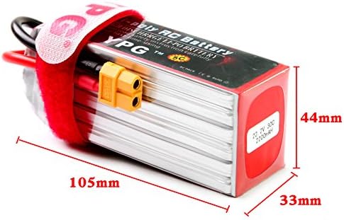 YPG 2200mAh 22.2V 30C 6S GRADE A Li-poly Lipo Battery Hard Case with XT60 Connector For RC Model Car Boat Truck Buggy