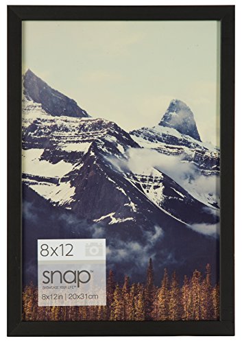 Pinnacle Frames and Accents Snap Wood 8x12 Black Digital Photo Frame, 8" x 12",