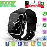Smart Watch Upgrated Bluetooth Smartwatch with Camera Touchscreen,Smart Watches Unlocked Cell Phones with SIM Card Slot, Sport Wrist Watches for Android Samsung iOS iPhone Xs 6 7 8 Men Women Kids