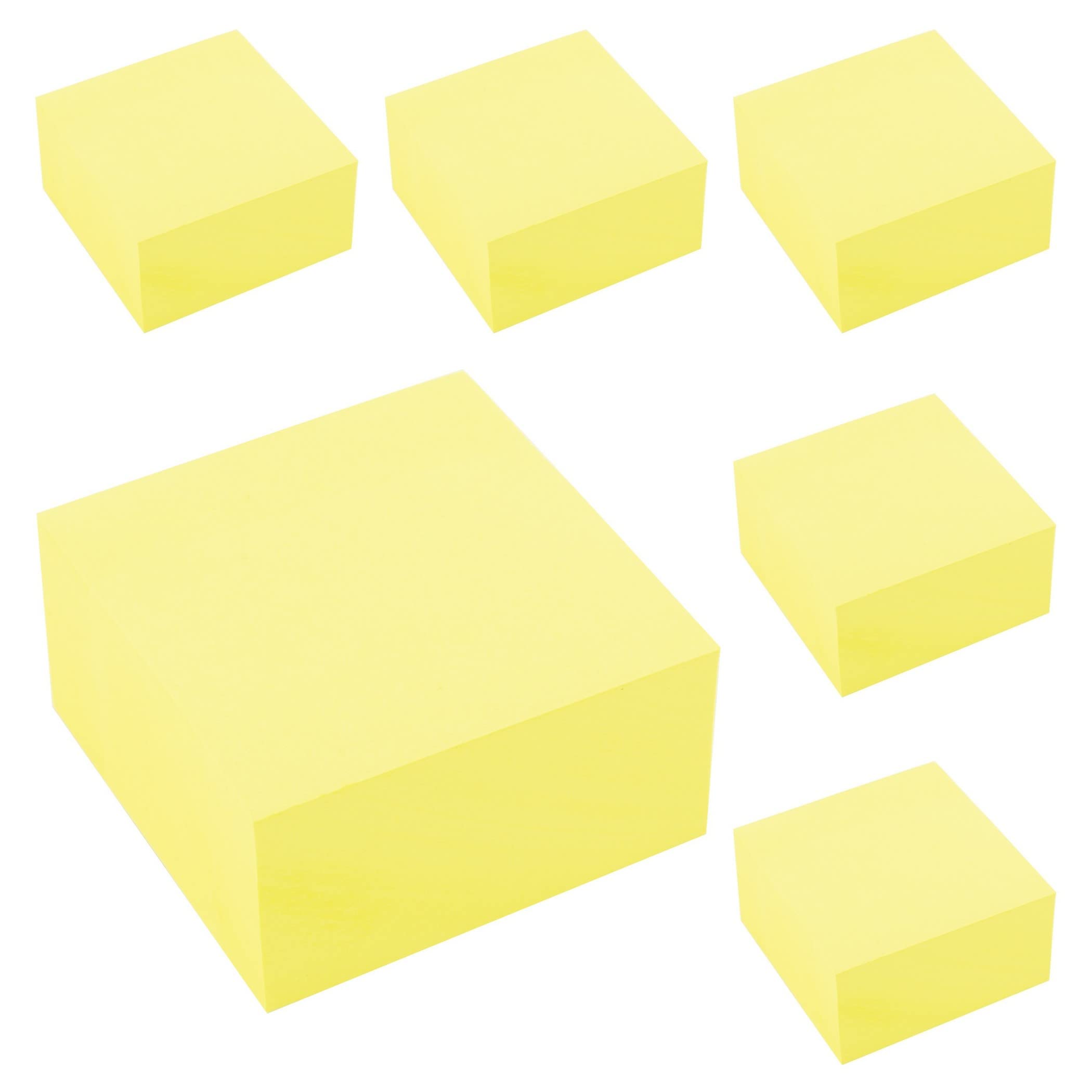D.RECT | Sticky Notes | Adhesive Notepads | Set of 6 Piece | 76 x 76 mm | Stationary Supplies | Office Supplies | 400 Sheets | Ideal for Short Messages and Notes | Color - Yellow
