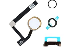 Dedyel Home Button Replacement for iPad mini 5 2019 7.9 inch A2133 A2124 A2125 A2126 Incl Flex Cable Connector -White(Gold Ring)