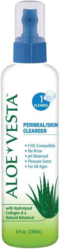 Perineal Cleanser Aloe Vesta Liquid 8 Ounce Spray Bottles, Pack of 12