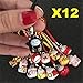 EatingBiting（R）X12 Random Fortune Lucky Beckoning Cat Maneki Neko Keyring Keychain Key Rings