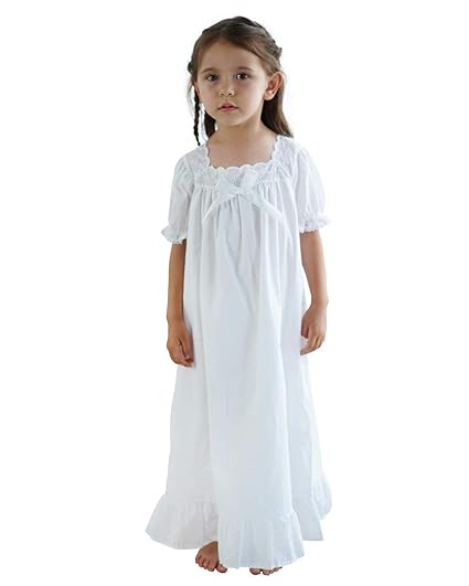 Buy F G Y Nightgowns For Girls Long Vintage Soft Cotton Sleepwear