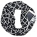 Pop Fashion Quatrefoil Pattern Infinity Scarf for Women - Lightweight, Comfortable Travel Scarf with Hidden Zipper Pocket to Store Phone, Keys, and Wallet - Fashion Scarf for All Seasons (Black)