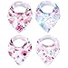 Baby Bandana Drool Bibs for Drooling and Teething 4 Pack Gift Set Bloom Floral Design for Girls by Arrmshakii
