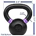 Yes4All Powder Coated Cast Iron Kettlebell Single Purple - 6 KG / 13 LB Strength Training Kettlebells Weight Set for Full Body Workout, Home Gym